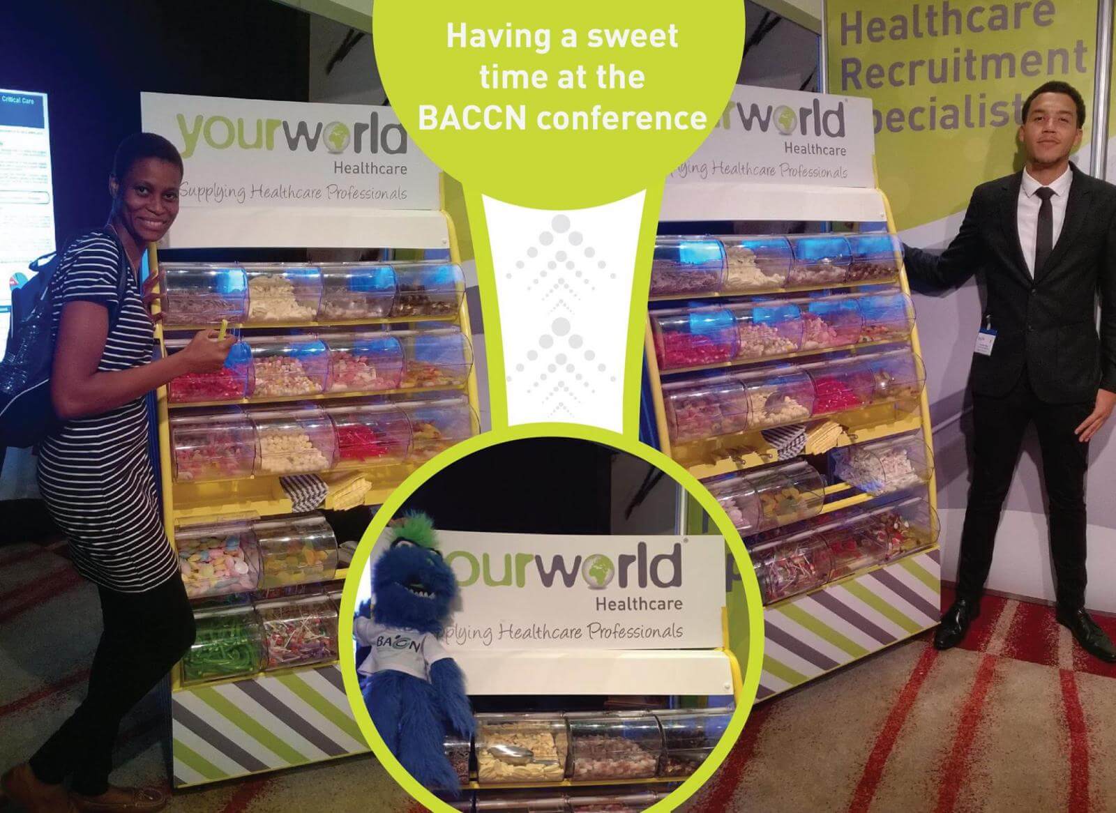 Your World Healthcare gives sweets to delegates at the BACCN conference